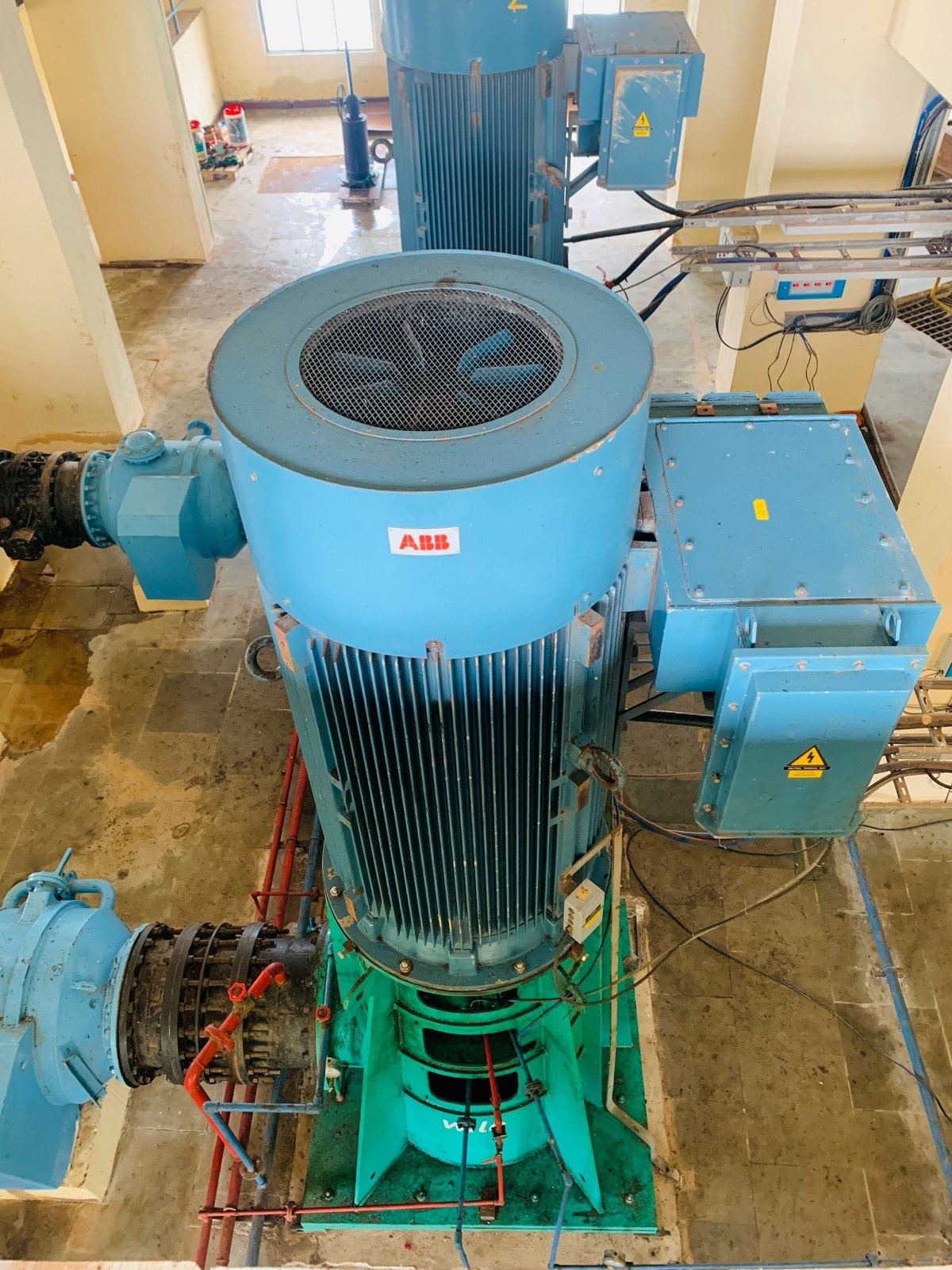 Close-up of vertical ABB motor