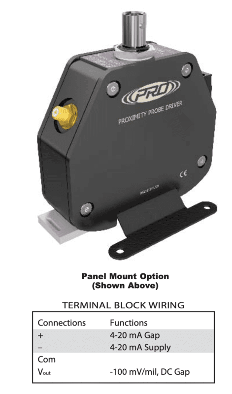 PRO Proximity Probe Driver for Eddy Current Probe,11mm, Axial Applications, 4-20 mA Output