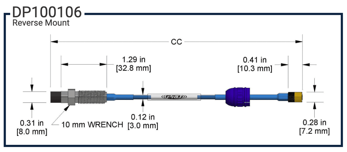 DP1001 PROXIMITY PROBE, 8 MM PROBE TIP DIAMETER, WITH 3/824 OR M10X1