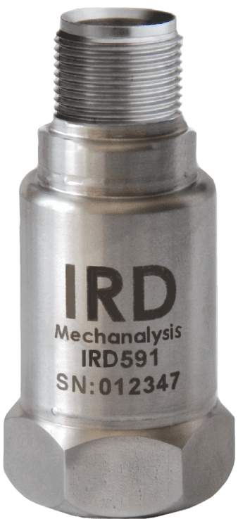 IRD591 - Industrial Vibration Sensor, 0-20 mm/s rms, 2 Pin MS, 1/4-28" UNF female