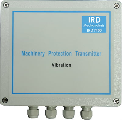 IRD7100 (7100), MPT, 1 Ch (7110), Inductive Velocity, 0-20 mm/s RMS, Blind, Al-Die Cast IP65, 230V AC