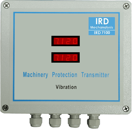 IRD7100 MPT, 2 Channel, Accelerometer input, Custom Range, Al Die Cast IP65, Digital Display, 230V