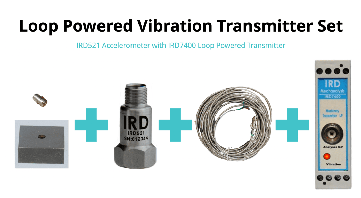 IRD7400 Loop Powered Vibration Transmitter with IRD521 Accelerometer