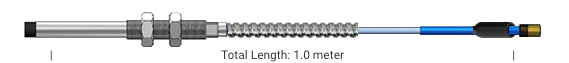 8mm PRO Proximity Probe, Case Thread: 3/8-24 armor; No Thread Length: 0.5 in; Case Length: 2.0 in; Total Length: 1.0 meter; Connector: mini coax w/ connector protector; 8mm PRO Proximity Probe, Case Thread: 3/8-24 armor; No Thread Length: 0.5 in; Case Length: 2.0 in; Total Length: 1.0 meter; Connector: mini coax w/ connector protector;